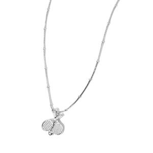 Elegant Silver Tennis Racket Pendant Necklace & Earrings Sets